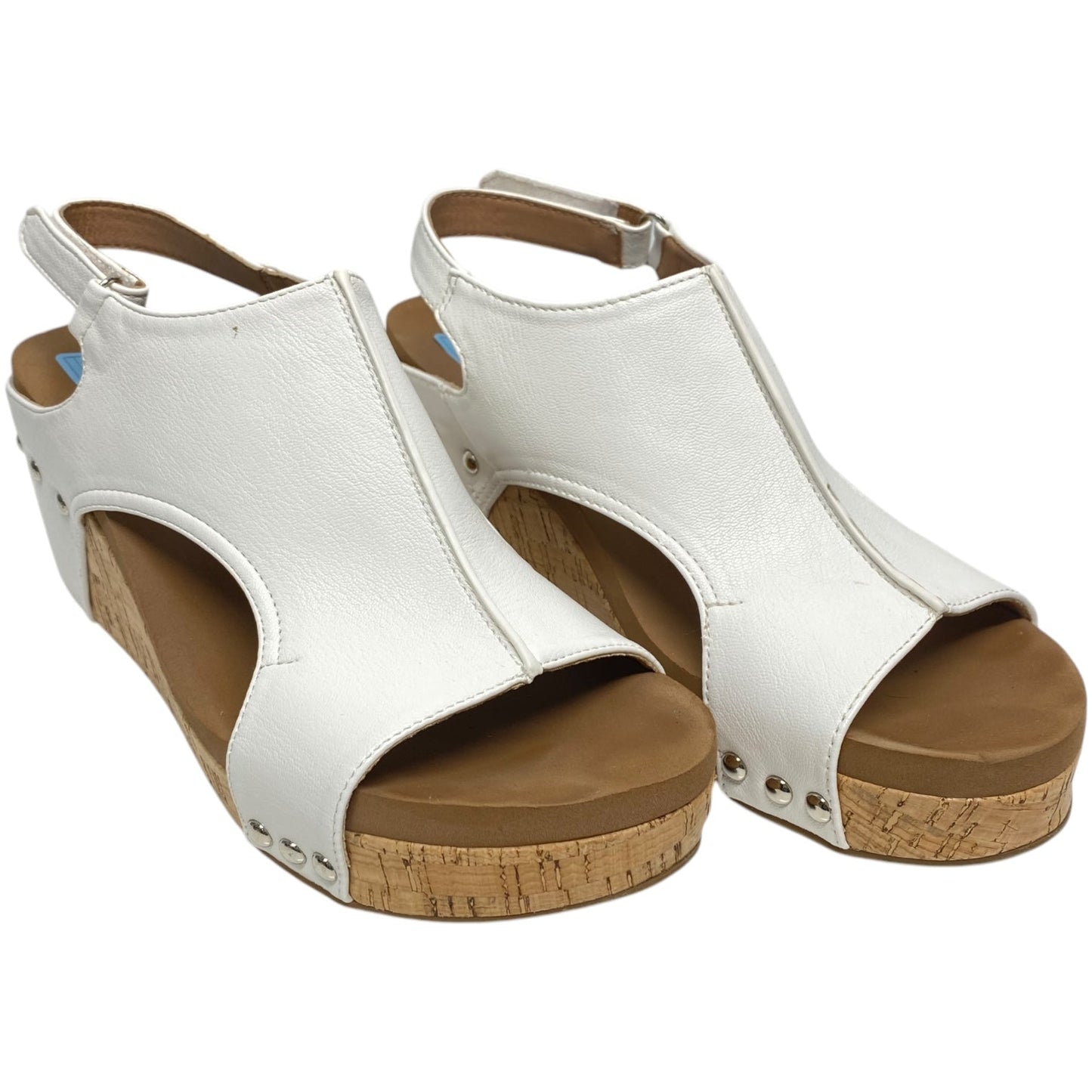 Sandals Heels Wedge By Corkys In White, Size: 9