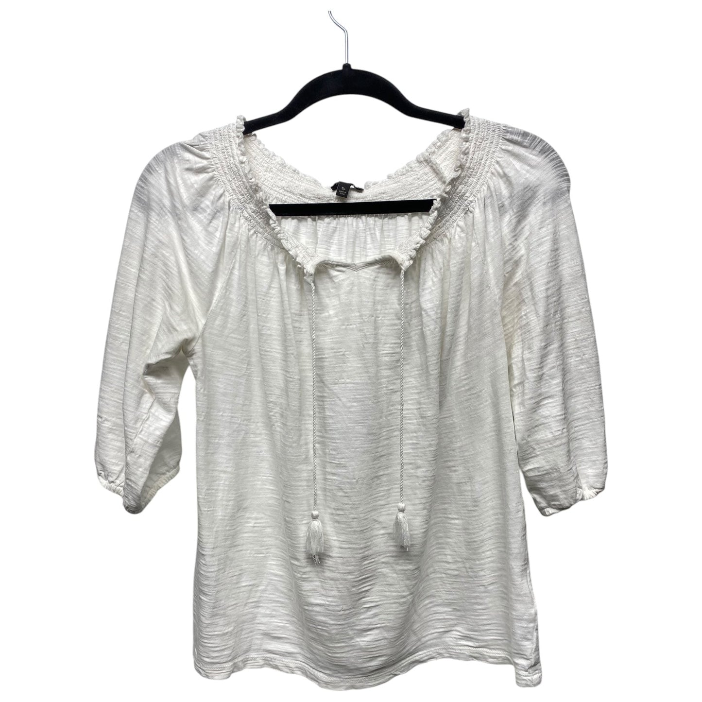 Top 3/4 Sleeve By Talbots In White, Size: Sp