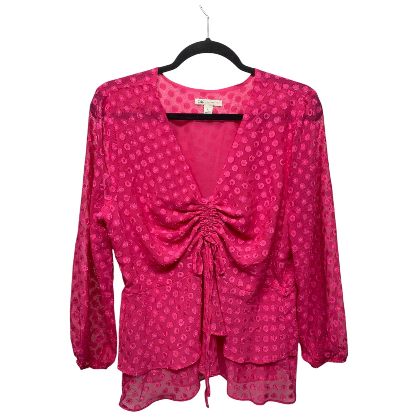 Top Long Sleeve By Cato In Pink, Size: L