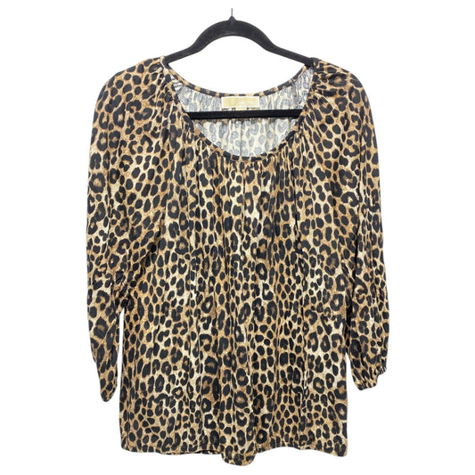 Top Long Sleeve By Michael By Michael Kors In Animal Print, Size: M