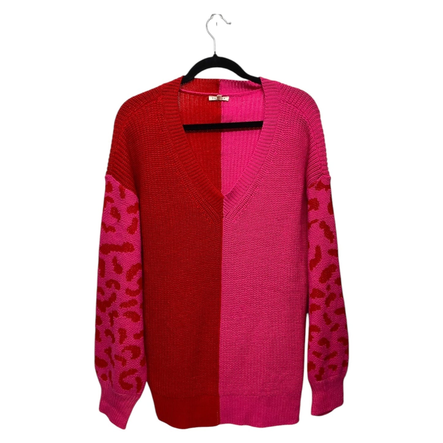 Sweater By Jodifl In Pink & Red, Size: L