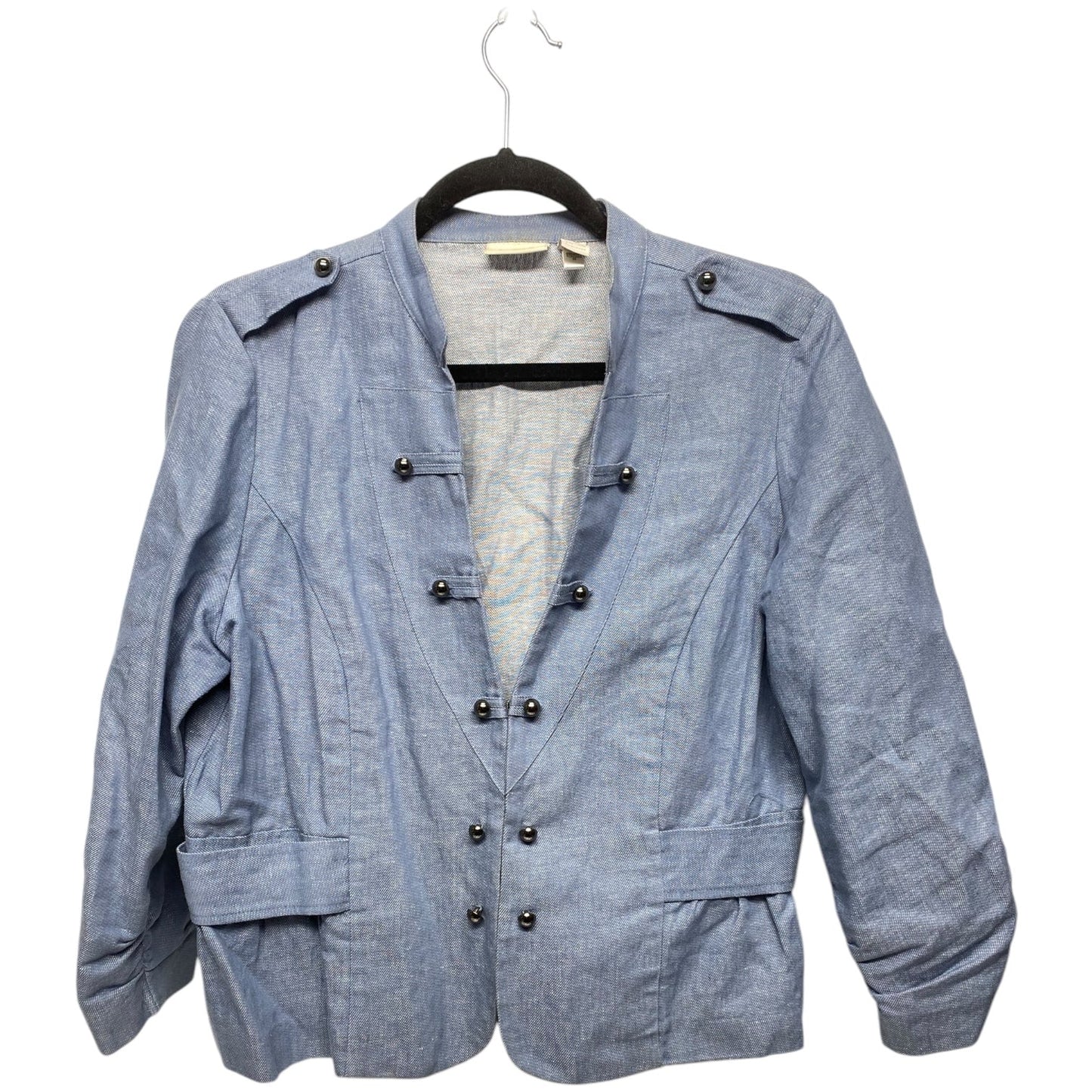 Blazer By Chicos In Blue Denim, Size: M