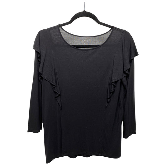 Top Long Sleeve By Loft In Black, Size: S