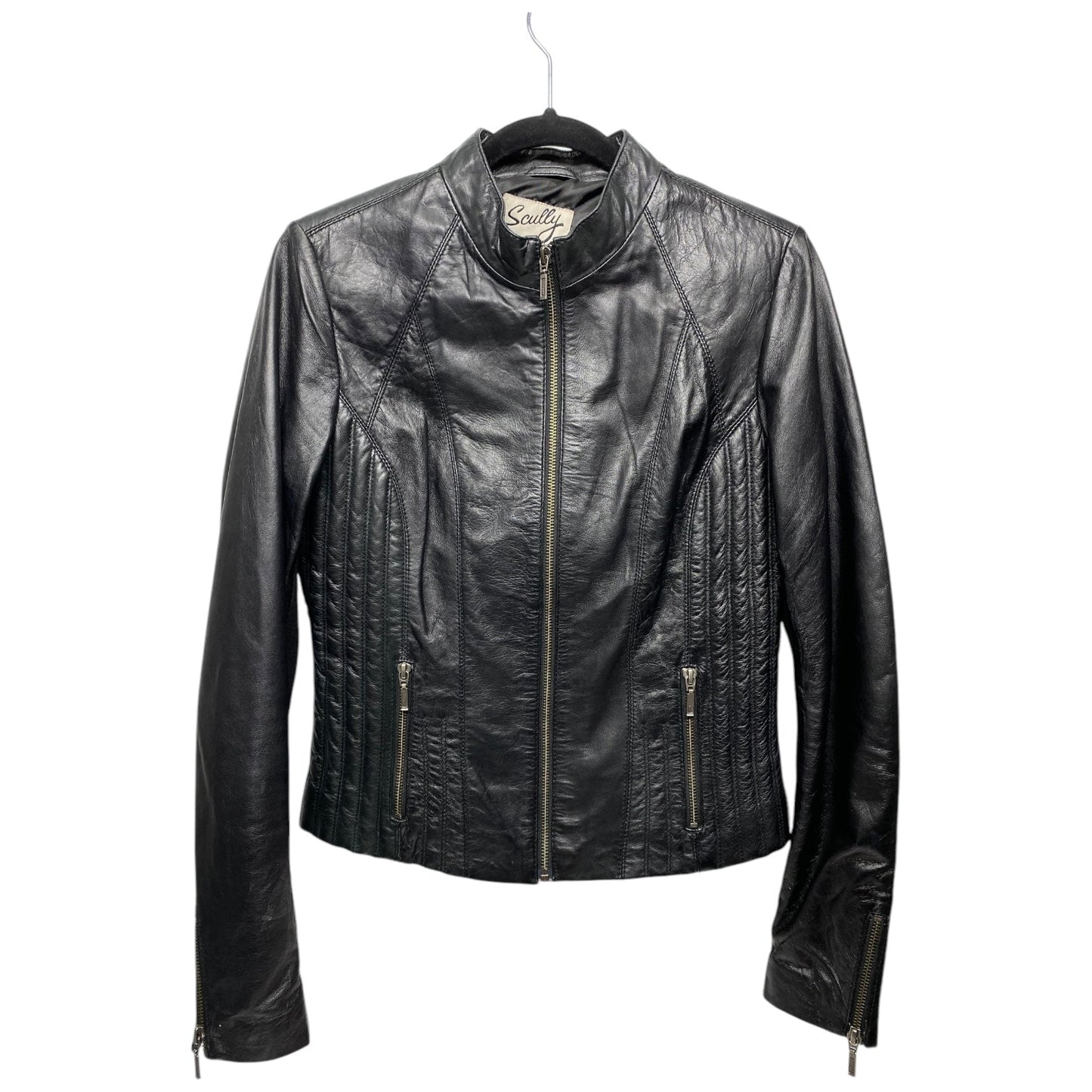 Jacket Leather By Clothes Mentor In Black, Size: M