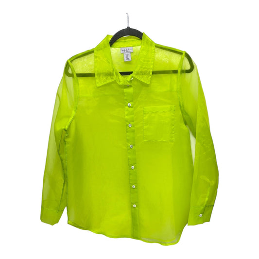 Top Long Sleeve By Nicole Miller In Green, Size: M