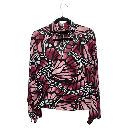 Top Long Sleeve By New York And Co In Black & Pink, Size: S