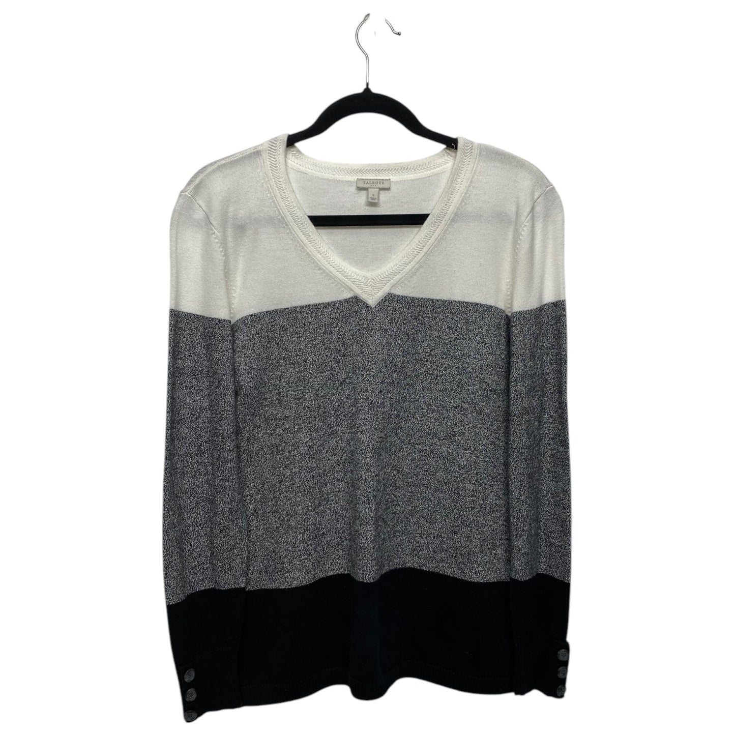 Sweater By Talbots In Grey & White, Size: S