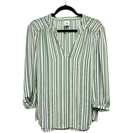 Top Long Sleeve By Cabi In Striped Pattern, Size: L