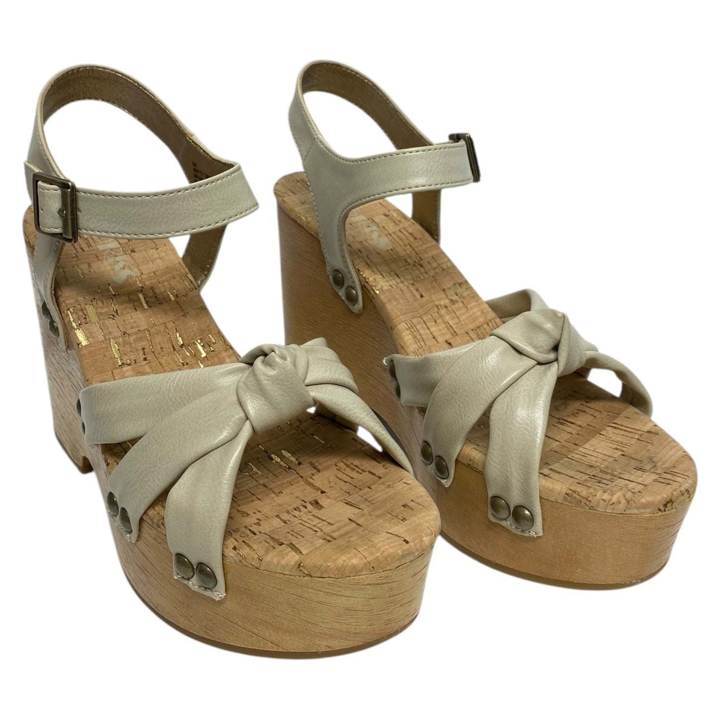 Sandals Heels Wedge By Korks In Taupe, Size: 8