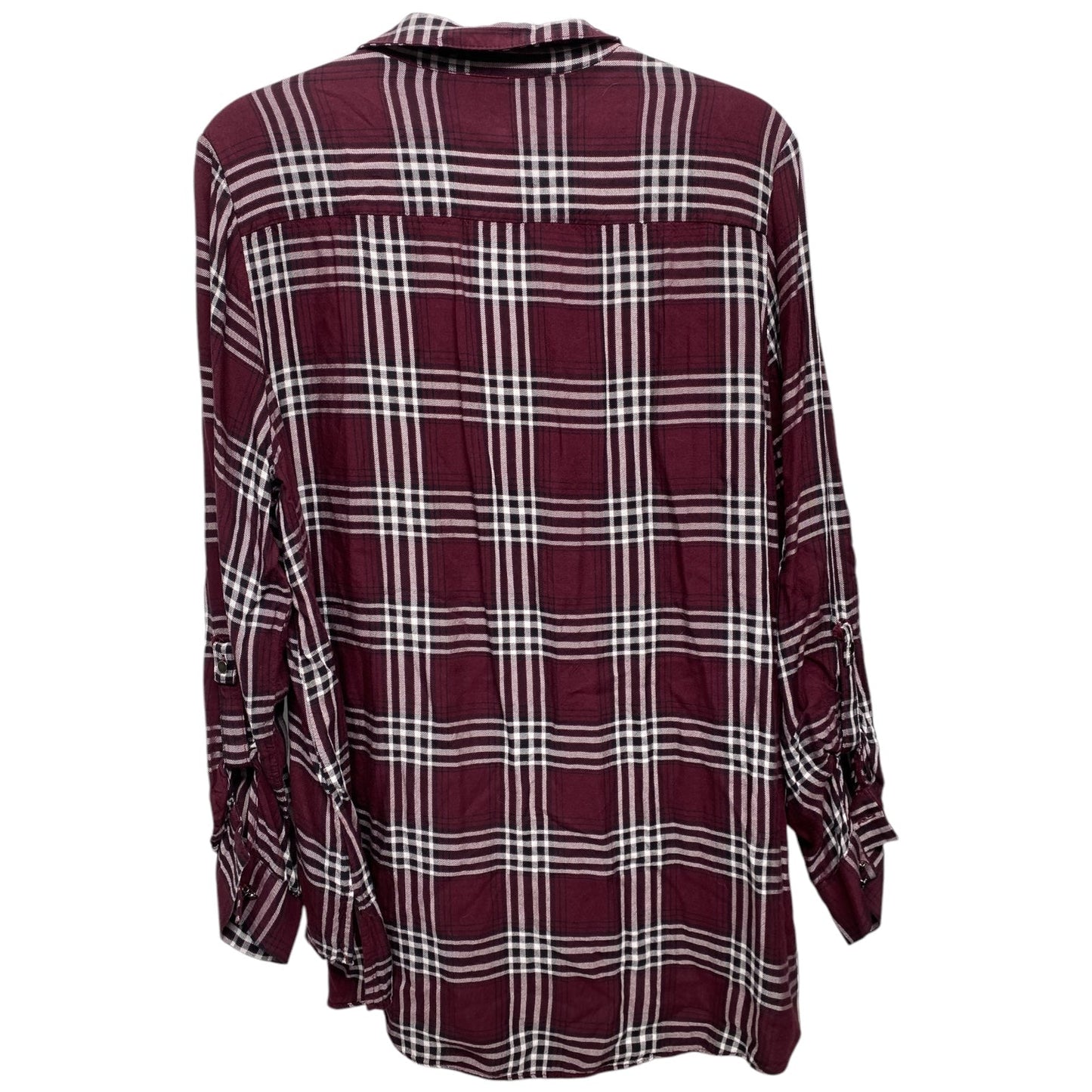 Top Long Sleeve By Cato In Plaid Pattern, Size: Xl