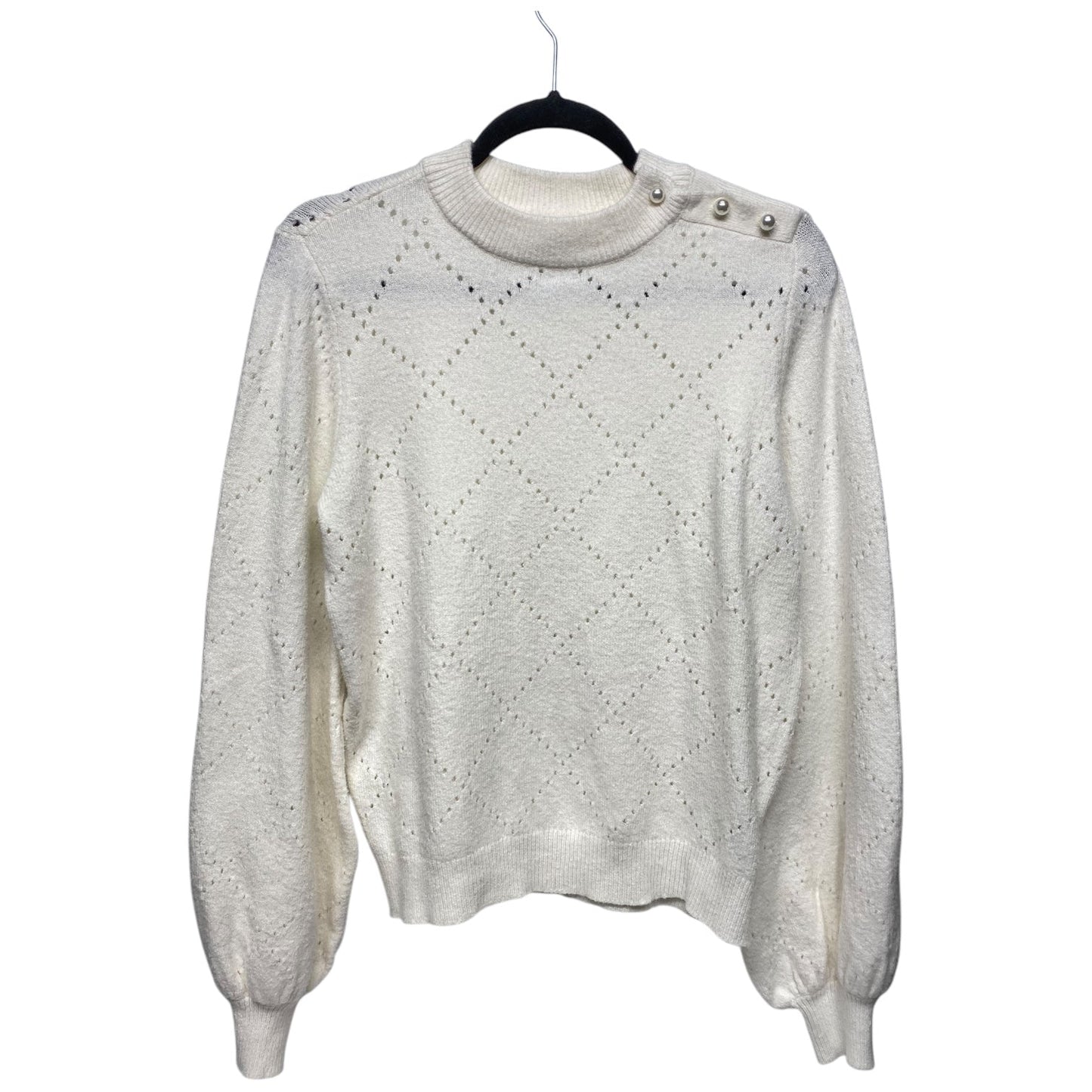 Sweater By Who What Wear In White, Size: S