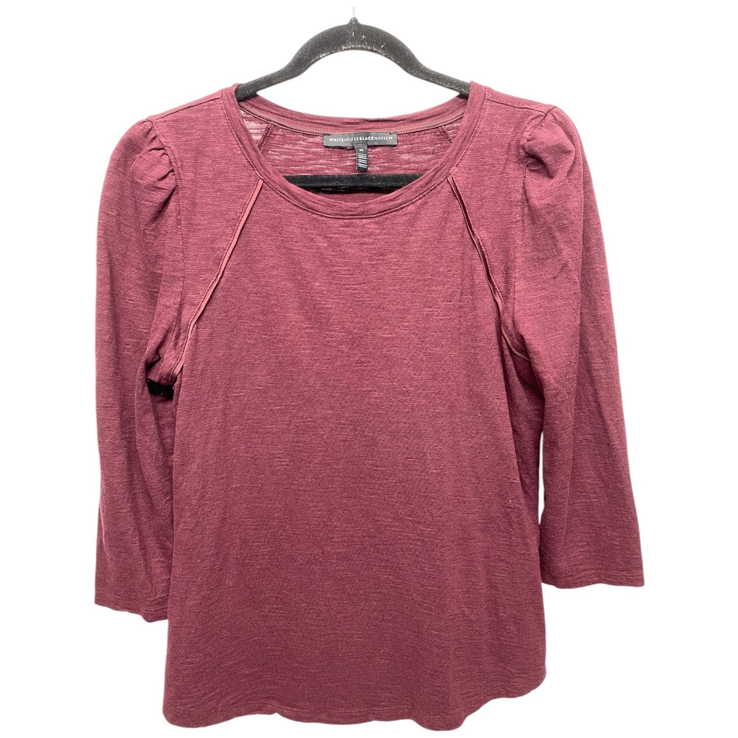 Top Long Sleeve By White House Black Market In Maroon, Size: M