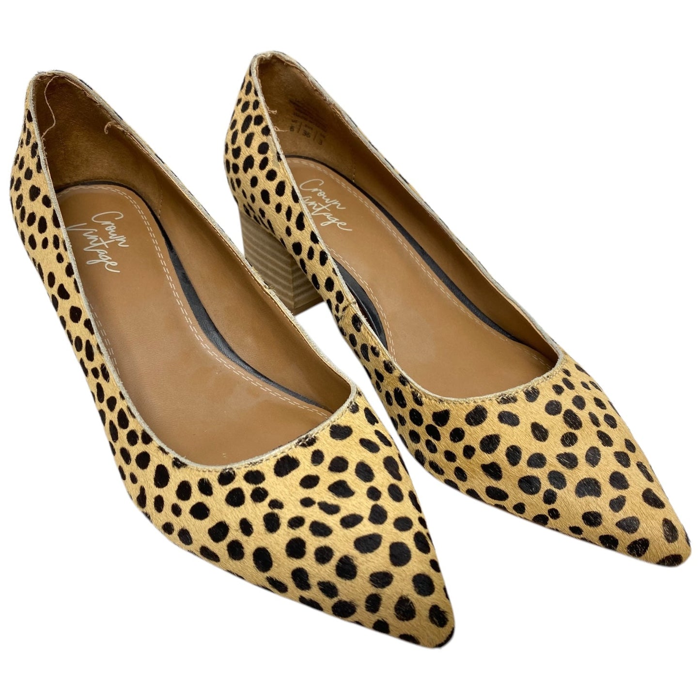 Shoes Heels Block By Crown Vintage In Animal Print, Size: 6