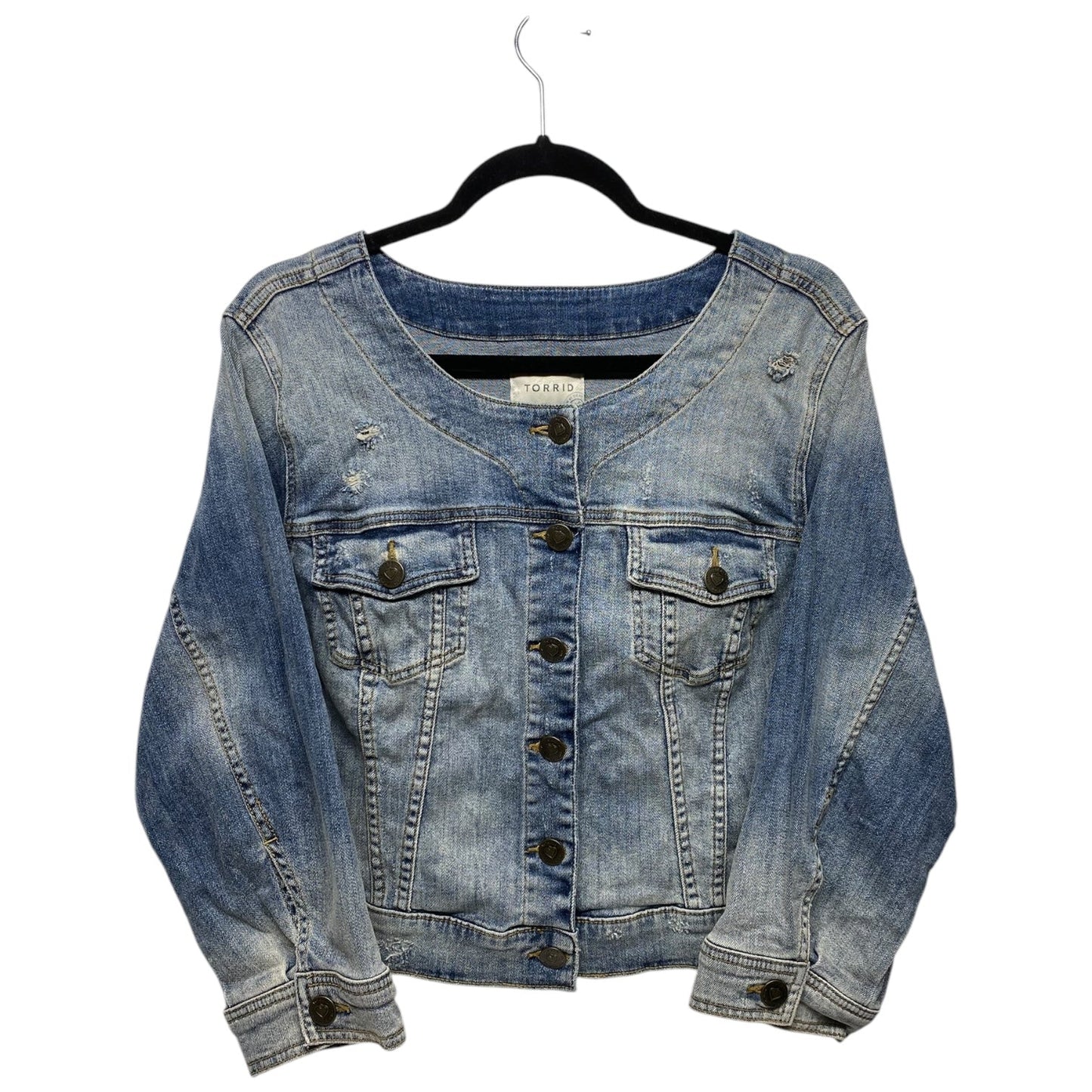 Jacket Denim By Torrid In Blue Denim, Size: 3x