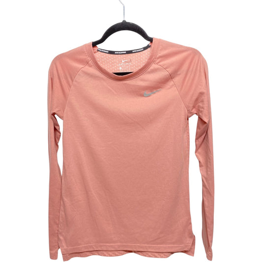 Athletic Top Long Sleeve Crewneck By Nike Apparel In Pink, Size: Xs