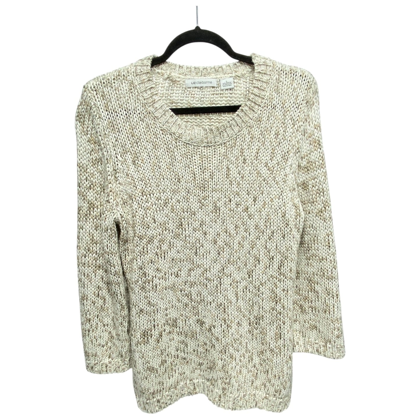 Sweater By Liz Claiborne In Beige, Size: L