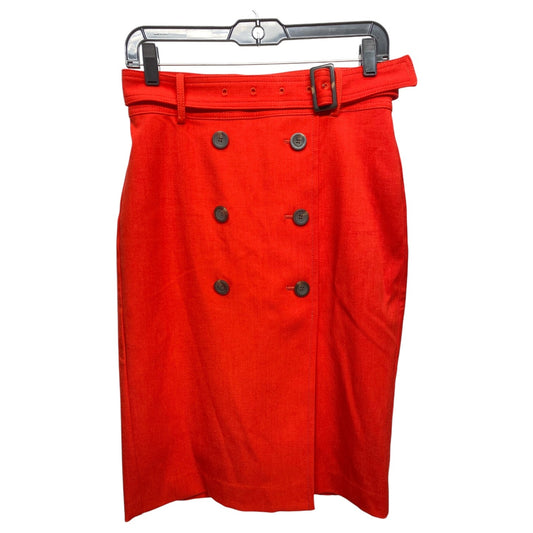 Skirt Midi By Ann Taylor In Red, Size: 0