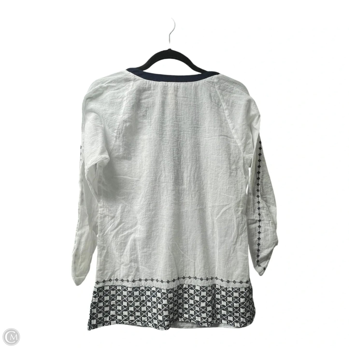Top 3/4 Sleeve By Bailey 44 In Blue & White, Size: M