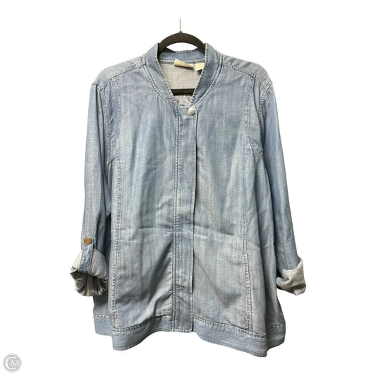 Jacket Other By Chicos In Blue Denim, Size: 2x