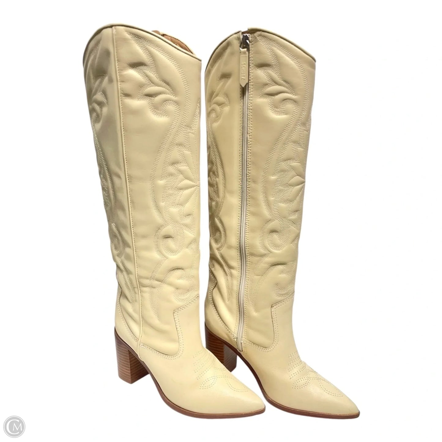 Boots Western By SCHUTZ In Cream, Size: 5.5
