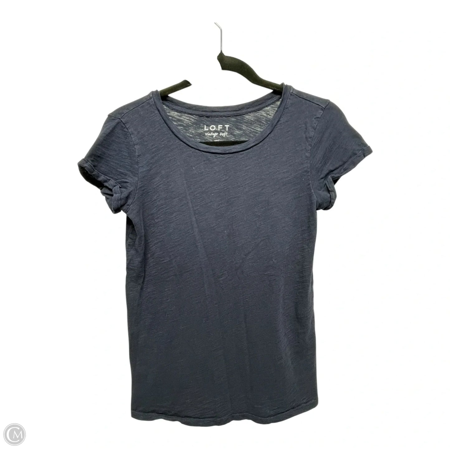 Top Short Sleeve By Loft In Navy, Size: Xs