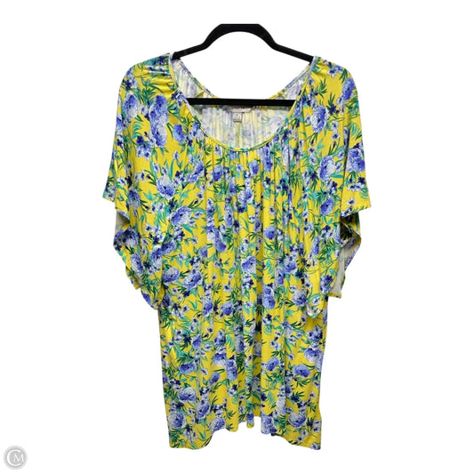 Top Short Sleeve By Counterparts In Floral Print, Size: Xl
