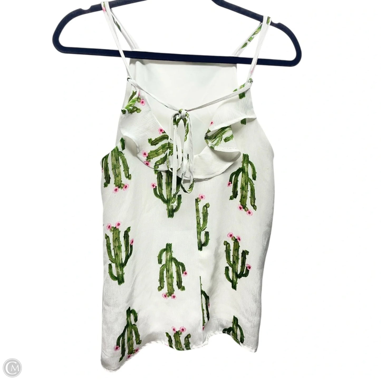 Top Sleeveless By Blue Rain In Green & White, Size: M