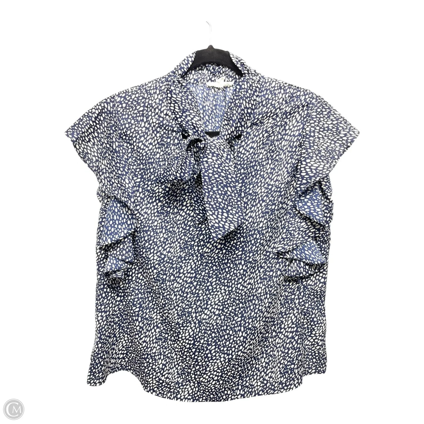 Top Short Sleeve By AVARA In Blue & White, Size: S