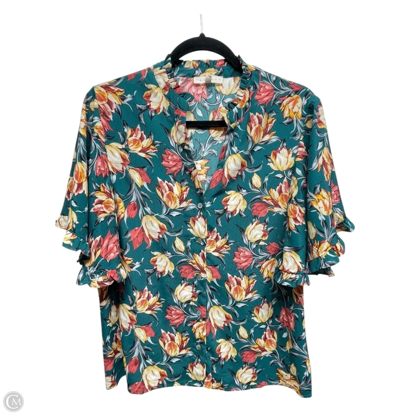 Top Short Sleeve By Promesa In Floral Print, Size: M