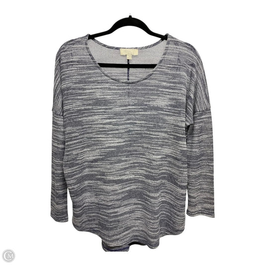 Top Long Sleeve By Olive And Oak In Blue & White, Size: S