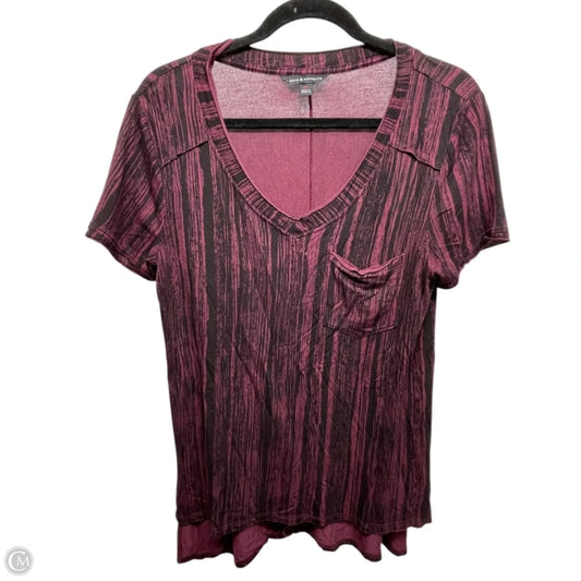 Top Short Sleeve By Rock And Republic In Black & Pink, Size: M