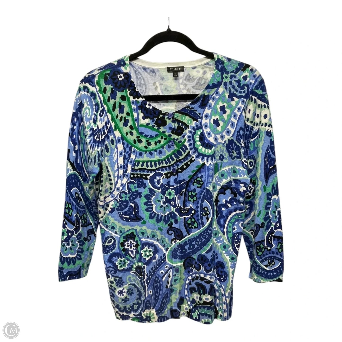 Cardigan By Talbots In Blue & Green, Size: M