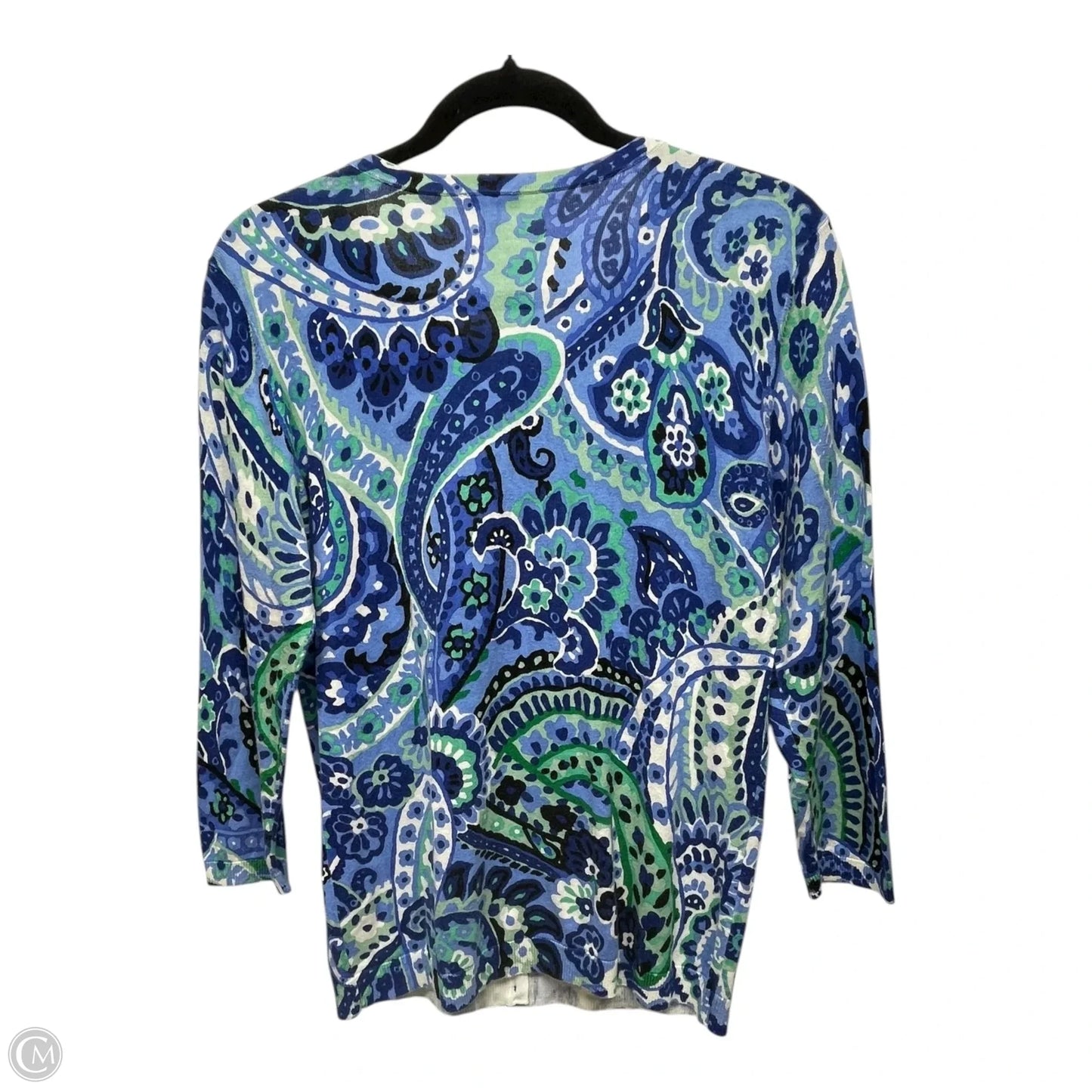 Cardigan By Talbots In Blue & Green, Size: M