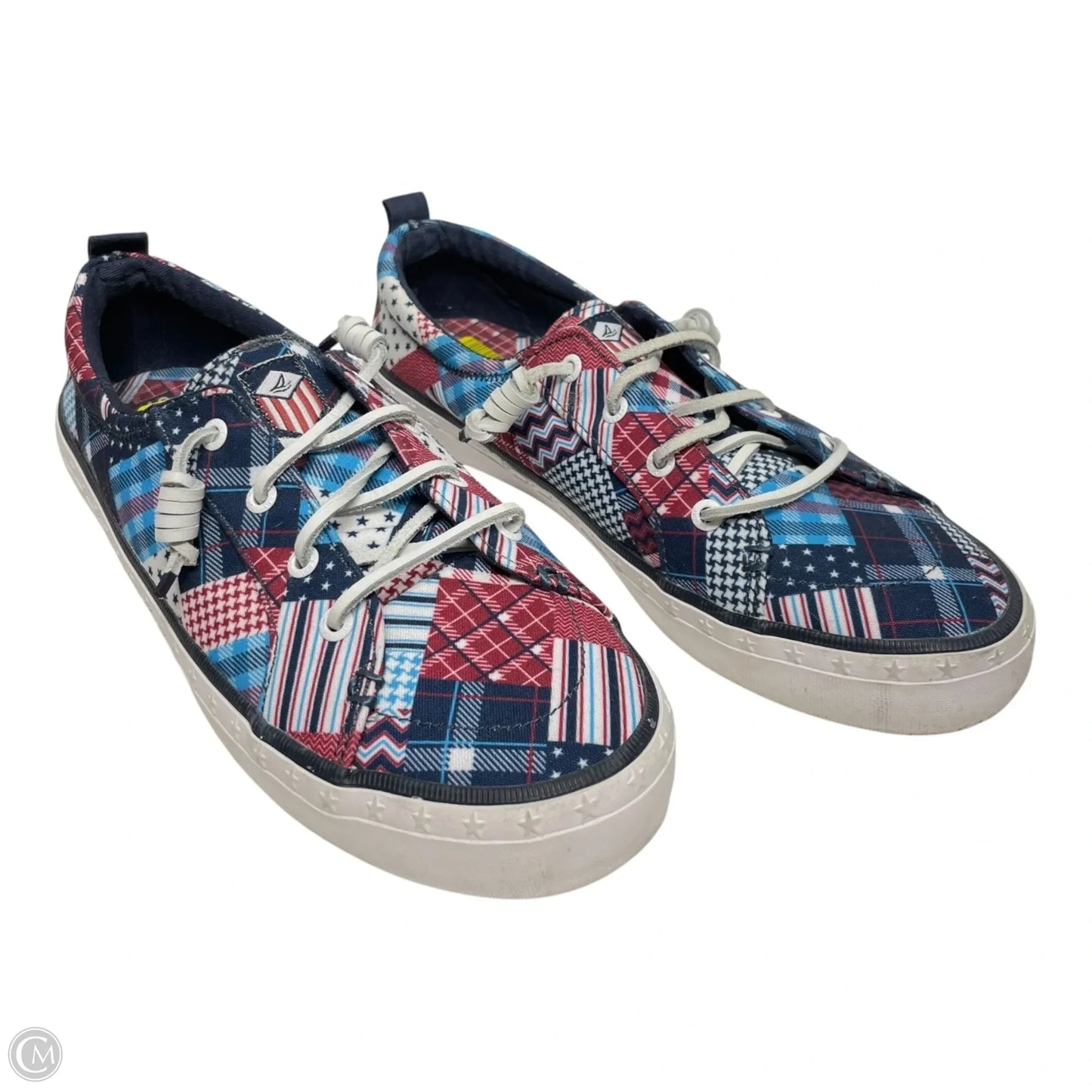 Shoes Sneakers By Sperry In Blue & Red & White, Size: 9