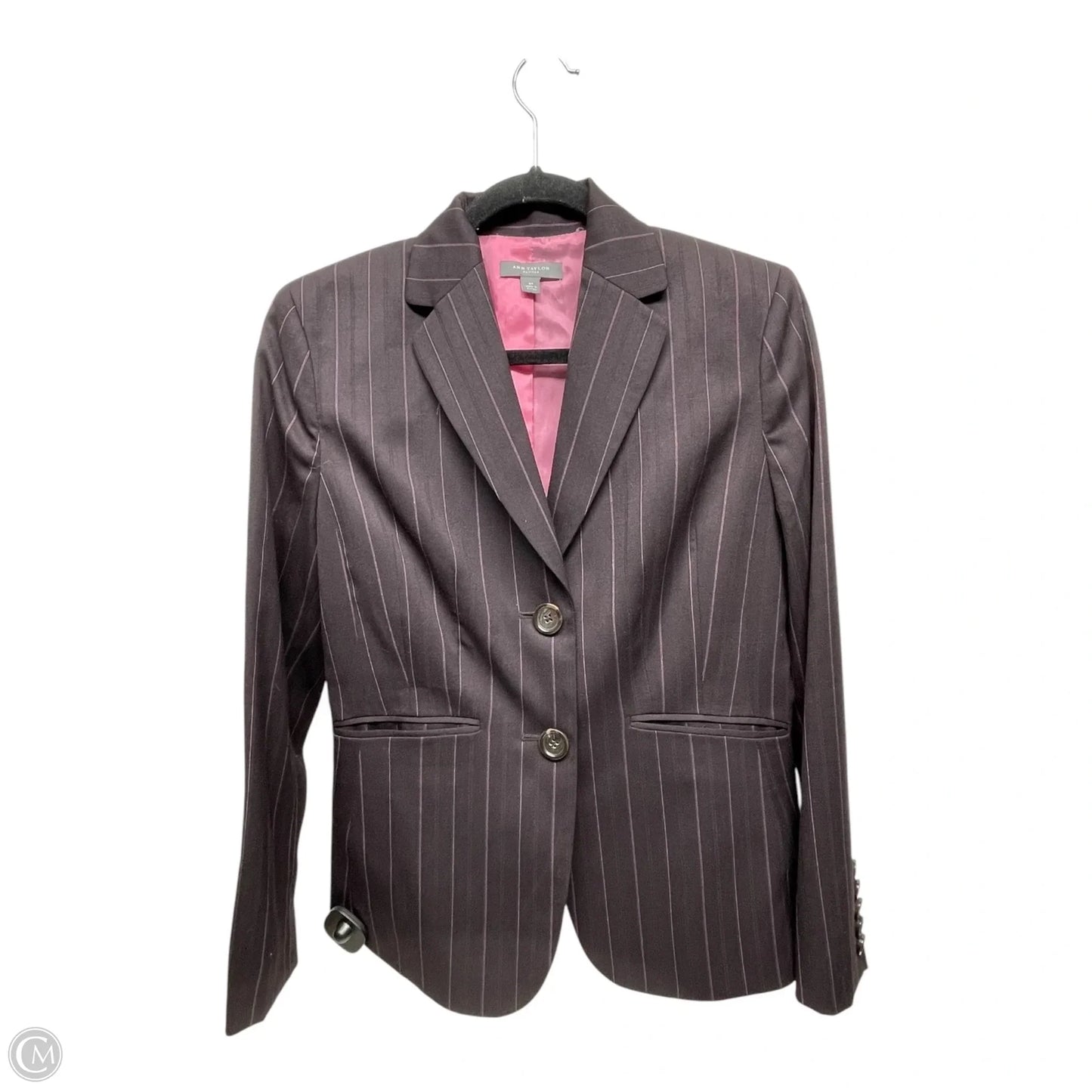 Blazer By Ann Taylor In Striped Pattern, Size: S
