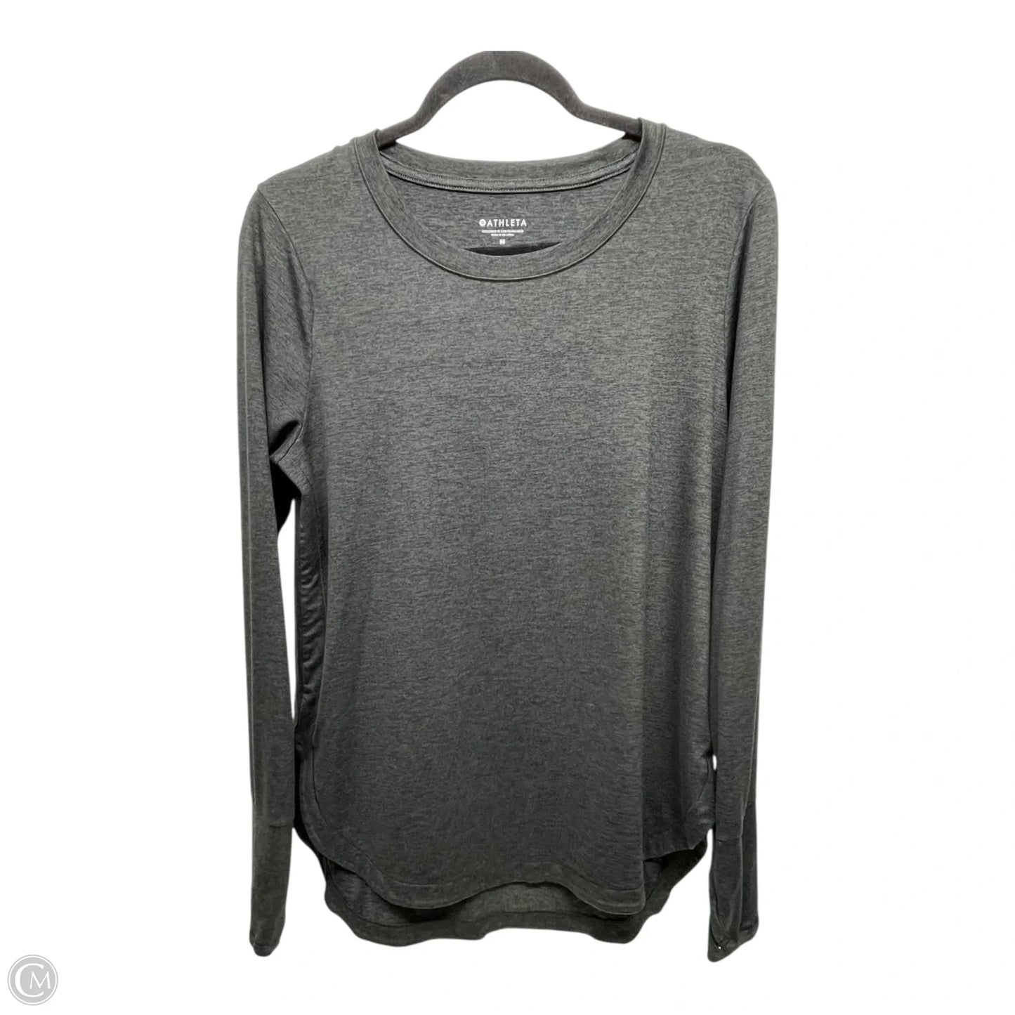 Athletic Top Long Sleeve Crewneck By Athleta In Grey, Size: M