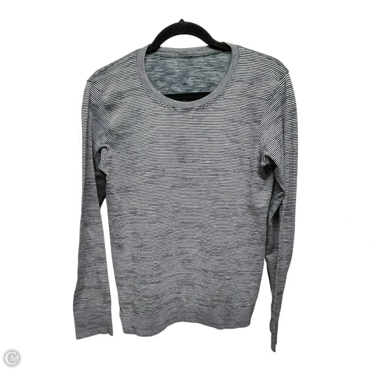 Athletic Top Long Sleeve Crewneck By Lululemon In Striped Pattern, Size: L