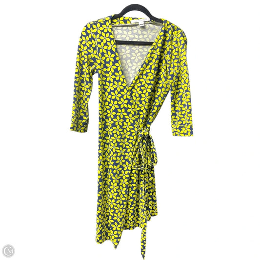 Dress Designer By Diane Von Furstenberg In Blue & Yellow, Size: 6