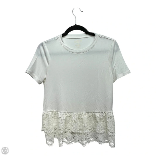 Top Short Sleeve Designer By Kate Spade In White, Size: Xs