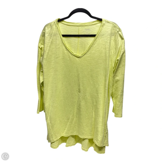 Top 3/4 Sleeve By Chicos In Green, Size: Xl