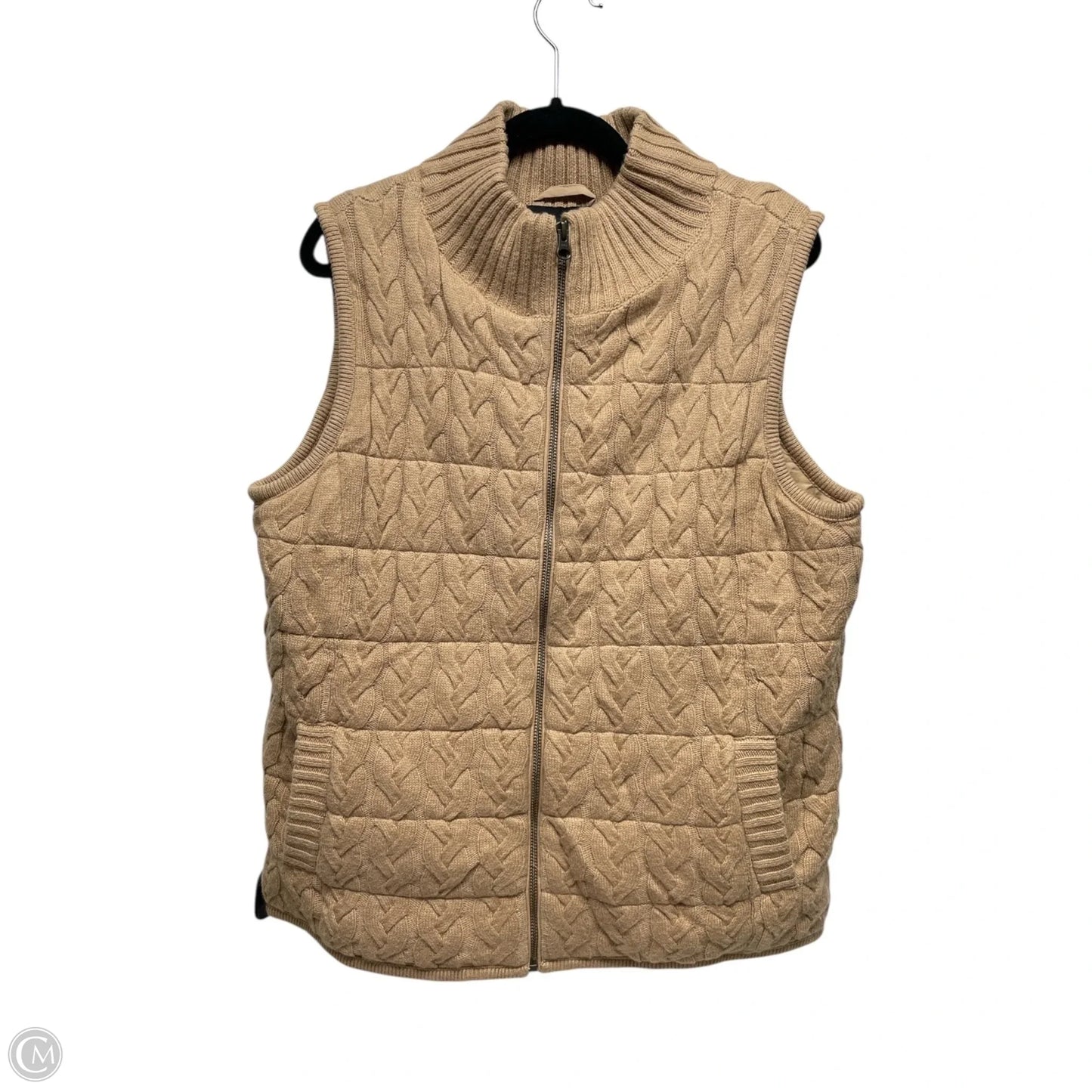 Vest Puffer & Quilted By Talbots In Tan, Size: M