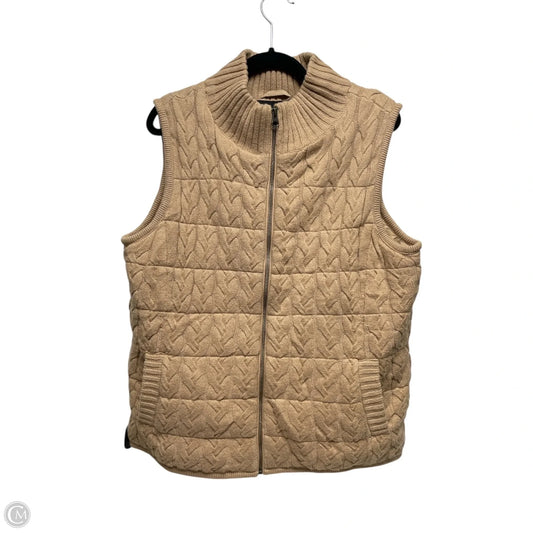 Vest Puffer & Quilted By Talbots In Tan, Size: M