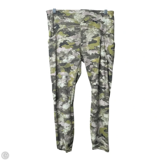 Athletic Leggings By Lululemon In Camouflage Print, Size: 10