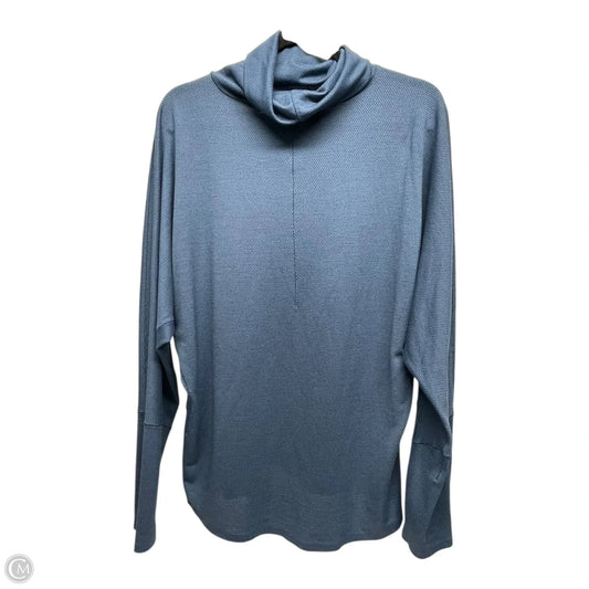 Athletic Top Long Sleeve Collar By Lululemon In Navy, Size: L