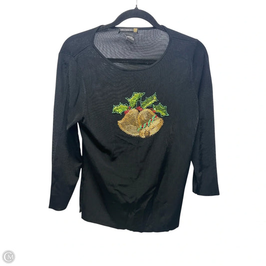 Top 3/4 Sleeve By sweaterworks -  In Black & Green, Size: L