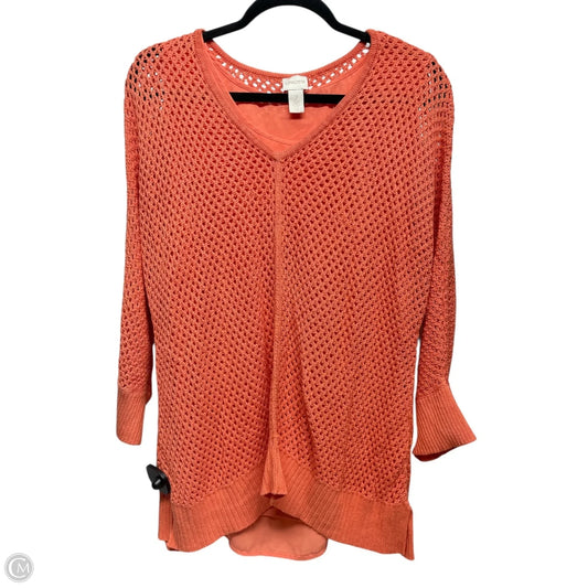 Sweater By Chicos In Orange, Size: L