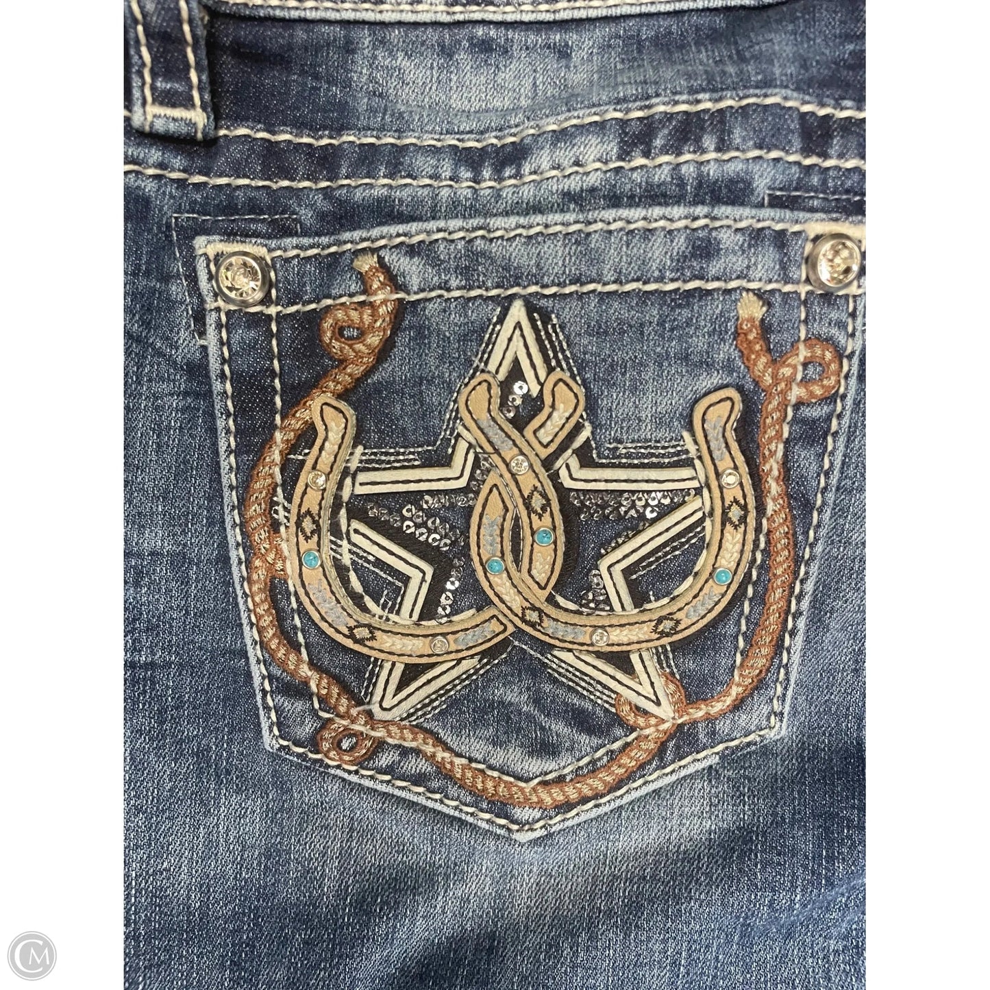 Jeans Boot Cut By Miss Me In Blue Denim, Size: 8