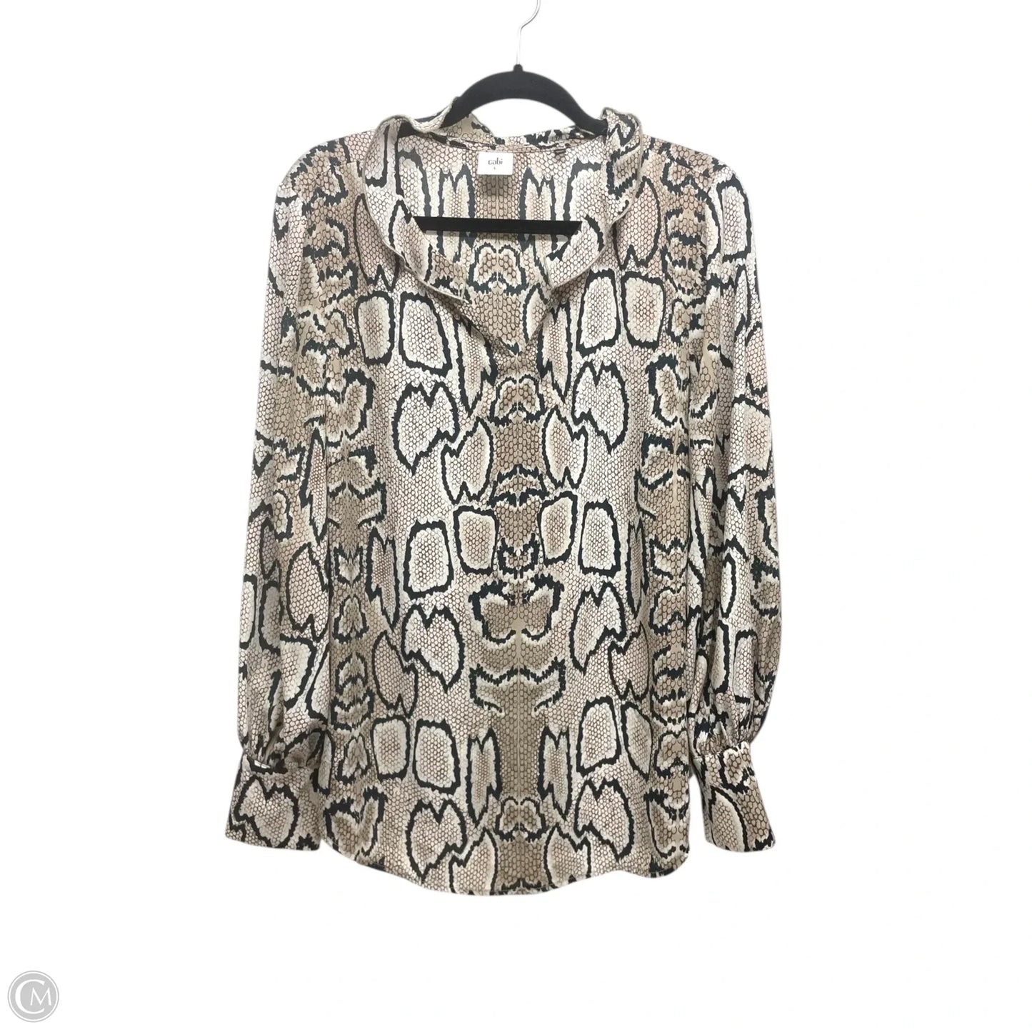 Blouse 3/4 Sleeve By Cabi In Snakeskin Print, Size: L