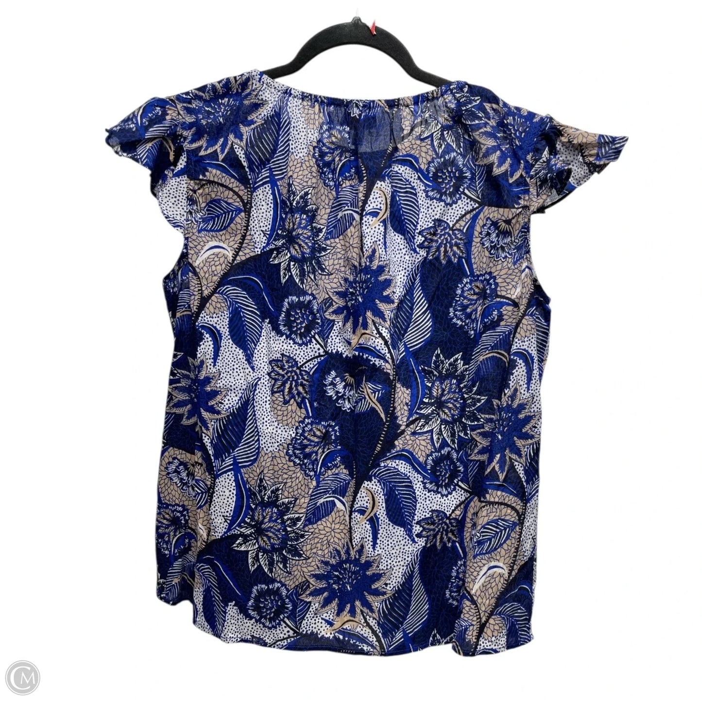 Blouse Short Sleeve By Philosophy In Blue & Tan, Size: M