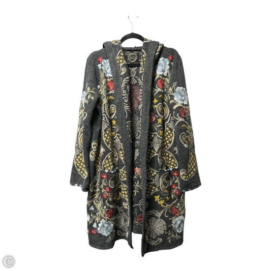 Sweater Cardigan By Johnny Was In Grey, Size: L